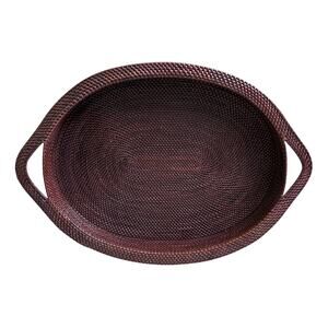 Williams-Sonoma Nito Italy Large Brown Rattan Woven Serving Tray With Handles